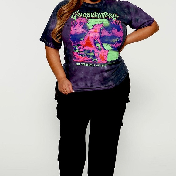 Unisex graphic TIE DYE WEREWOLF GOOSEBUMPS Tshirt various sizes - Picture 3 of 6